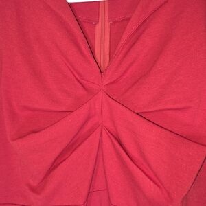 Twist Front Red Dress with Cap Sleeves